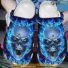 Blue Fire Skull Clogs Skull Shoes Crocs Clog Shoes