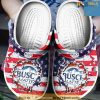 Busch Latte America Flag Busch Light Beer Crocs Clog Shoes