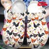 Farmer – White Chicken Pattern Crocs Classic Clog Shoes