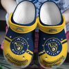 Mlb Milwaukee Brewers Yellow-Navy Crocband Crocs Clog Shoes