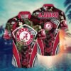 Alabama Crimson Tide Botanical Leaf Hawaiian Shirt