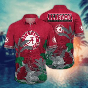 Alabama Crimson Tide New Leaf Design Hawaiian Shirt