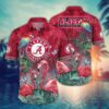 Alabama Crimson Tide Pink Flamingo Couple Hawaiian Shirt
