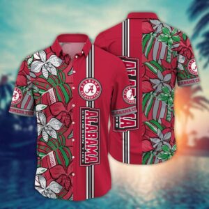 Alabama Crimson Tide Tropical Leaf Hawaiian Shirt