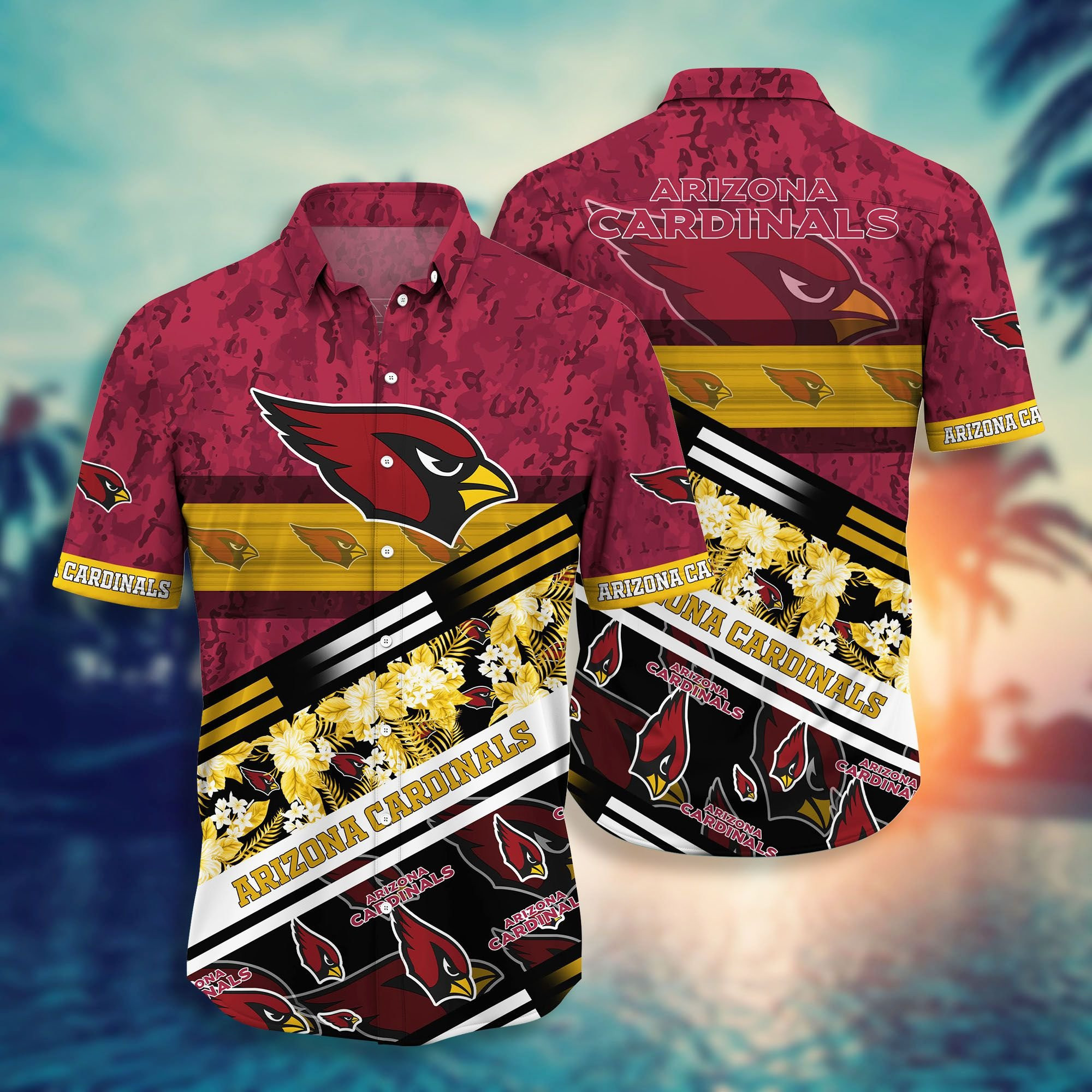 Arizona Cardinals NFL Camo Pattern Hawaiian Shirt Arizona Cardinals NFL Camo Pattern Hawaiian Shirt