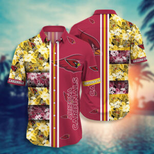 Arizona Cardinals NFL Lines Flowers Hawaiian Shirt