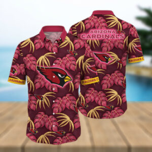 Arizona Cardinals NFL Palm Leaves Pattern Summer Aloha Hawaiian Shirt