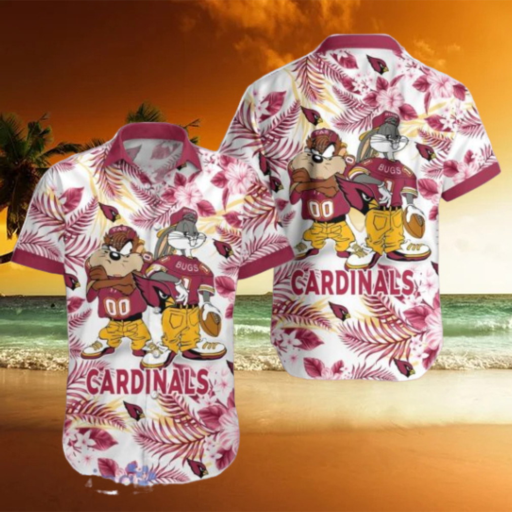 Arizona Cardinals NFL Taz and Bugs Hawaiian Shirt Arizona Cardinals NFL Taz and Bugs Hawaiian Shirt