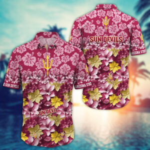 Arizona State Sun Devils Flowered Aloha Hawaiian Shirt