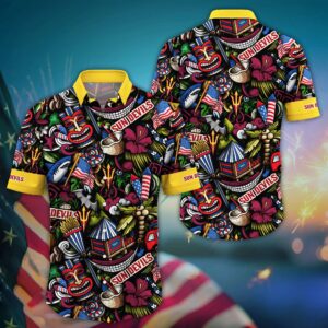 Arizona State Sun Devils Tiki Flowers Aloha Hawaiian Shirt