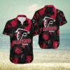 Atlanta Falcons NFL Black Aloha Pattern Hawaiian Shirt