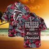 Atlanta Falcons NFL Stress Blessed Obsessed Tropical Palm Leaves Pattern Hawaiian Shirt