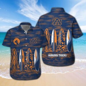 Auburn Tigers Surfboard Hawaiian Shirt
