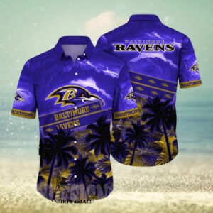 Baltimore Ravens NFL Floral 3D Hawaiian Shirt