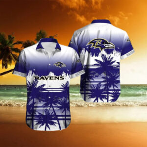 Baltimore Ravens NFL Palm Trees Gift For Son From Dad Hawaiian Shirt