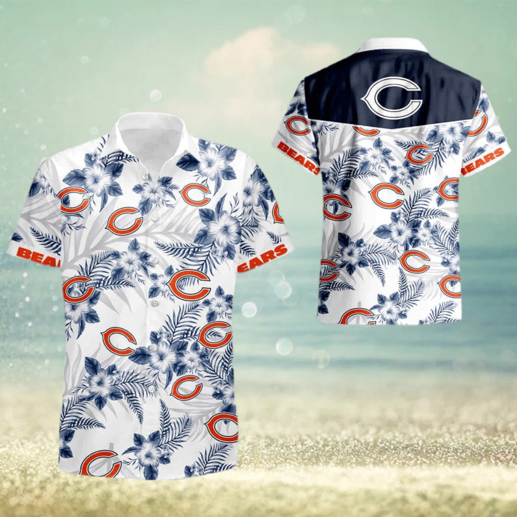 Chicago-Bears-NFL-Floral-White-Background-Hawaiian-Shirt-1