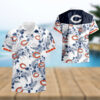 Chicago Bears NFL Floral White Background Hawaiian Shirt