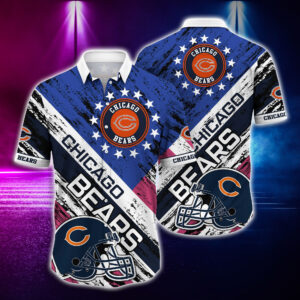 Chicago Bears NFL Helmet Tropical Hawaiian Shirt