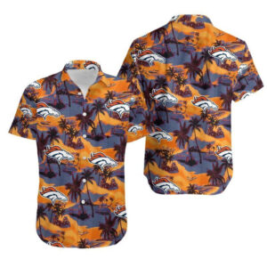 Denver Broncos NFL Logo Pattern Hawaiian Shirt