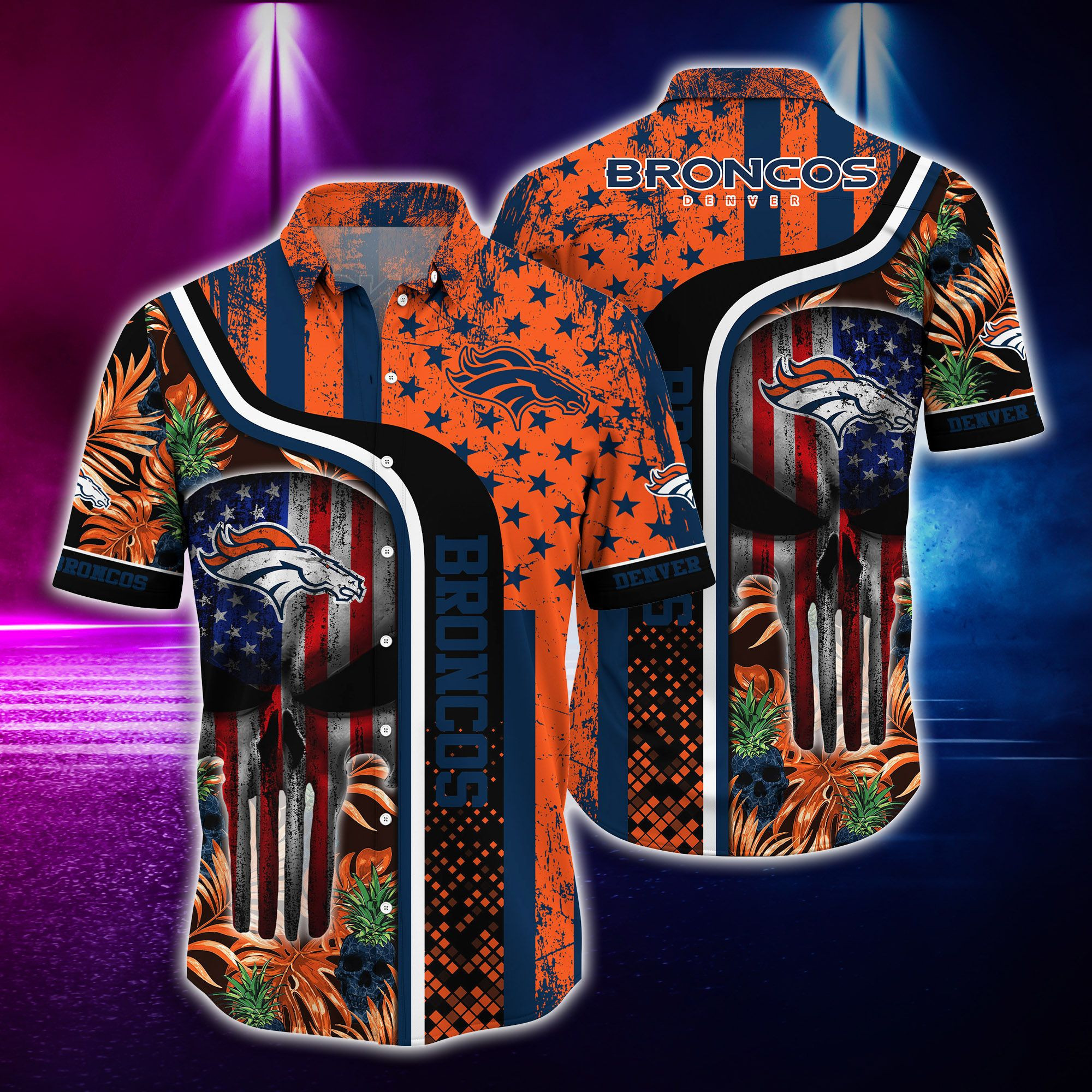 Denver Broncos NFL Vintage Pattern Hawaiian Shirt Denver Broncos NFL Vintage Pattern Hawaiian Shirt