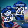 Duke Blue Devils Black Palm Tree Hawaiian Shirt
