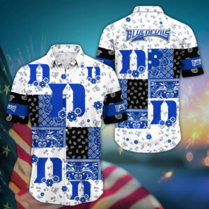 Duke Blue Devils Mini Blossom Aloha Hawaiian Shirt