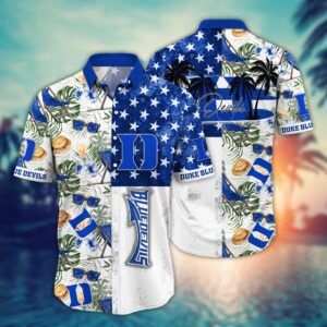 Duke Blue Devils Pineapple Tropical Flower Hawaiian Shirt