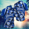 Duke Blue Devils Tropical Flowers Pattern Hawaiian Shirt