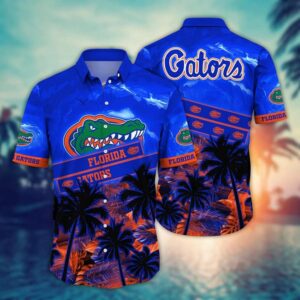 Florida Gators Black Palm Hawaiian Shirt