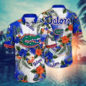 Florida Gators Brightly Colored Flower Hawaiian Shirt