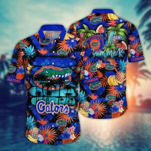 Florida Gators Palm Tree Tropical Flower Fruit Hawaiian Shirt
