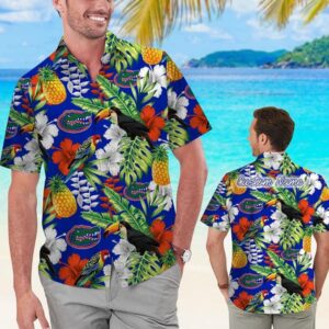 Florida Gators Tropical Fruit Parrot Beach Hawaiian Shirt