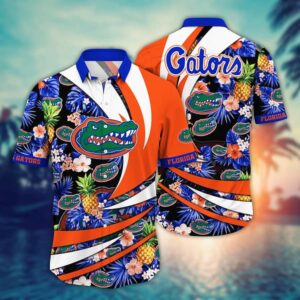 Florida Gators Tropical Pineapple Flowers Hawaiian Shirt