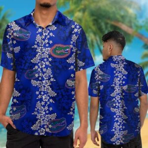 Florida Gators White Floral Hawaiian Shirt
