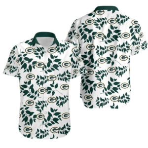 Green Bay Packers Logo And Leaves Hawaiian Shirt