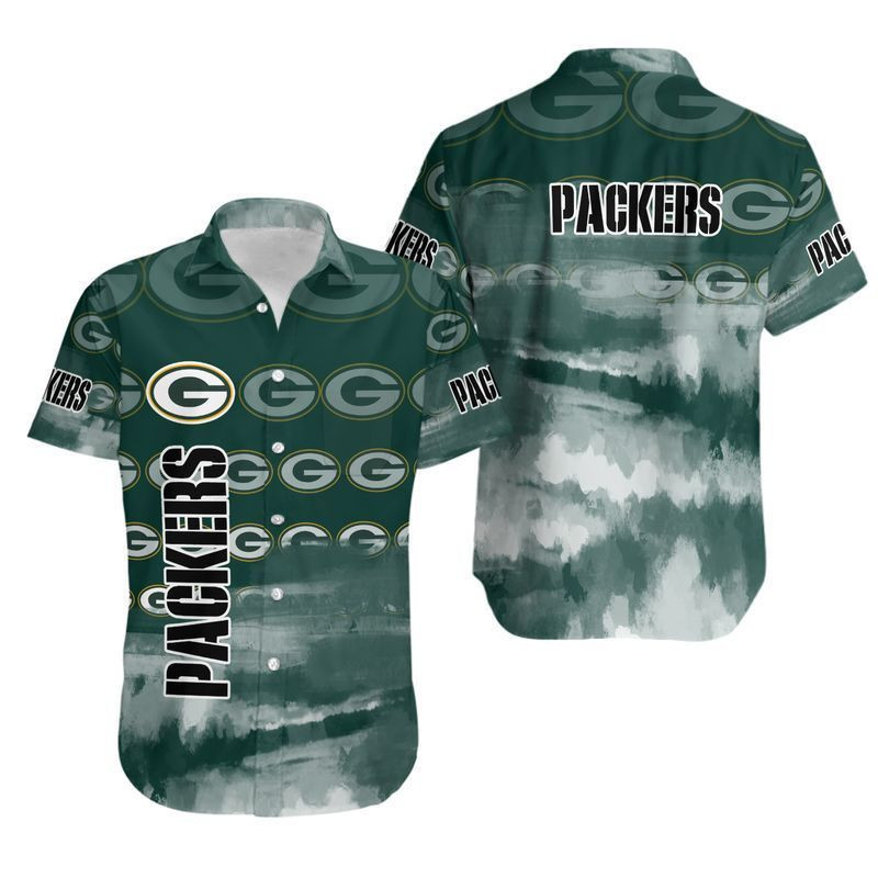 Green Bay Packers Logo Pattern Hawaiian Shirt V2 Green Bay Packers Logo Pattern Hawaiian Shirt V2