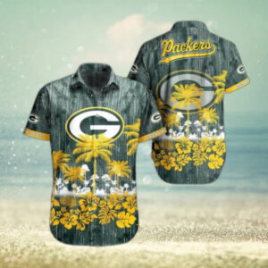 Green Bay Packers NFL Graphic Tropical Pattern Hawaiian Shirt