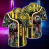 Green Bay Packers US Flag Skull Pattern Hawaiian Shirt
