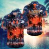 Illinois Fighting Illini Black Palm Tree Design Hawaiian Shirt