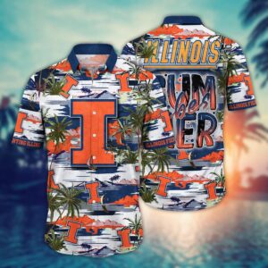 Illinois Fighting Illini Coconut Island Hawaiian Shirt