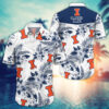 Illinois Fighting Illini White Tropical Floral Aloha Hawaiian Shirt