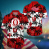 Indiana Hoosiers Black Palm Hawaiian Shirt