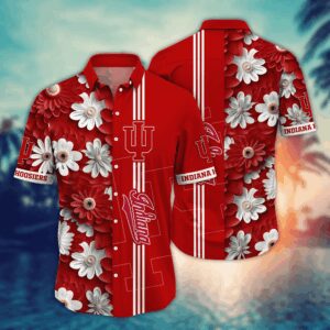 Indiana Hoosiers Floral Hawaiian Shirt