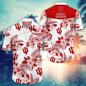 Indiana Hoosiers Tropical Floral Hawaiian Shirt