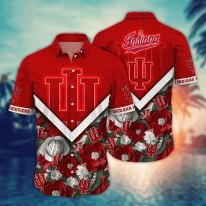 Indiana Hoosiers Vibrant Flower Hawaiian Shirt