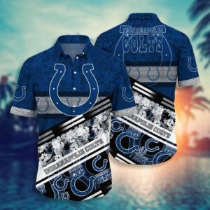 Indianapolis Colts Aloha Camo Hawaiian Shirt