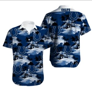 Indianapolis Colts Football Aloha Pattern Hawaiian Shirt