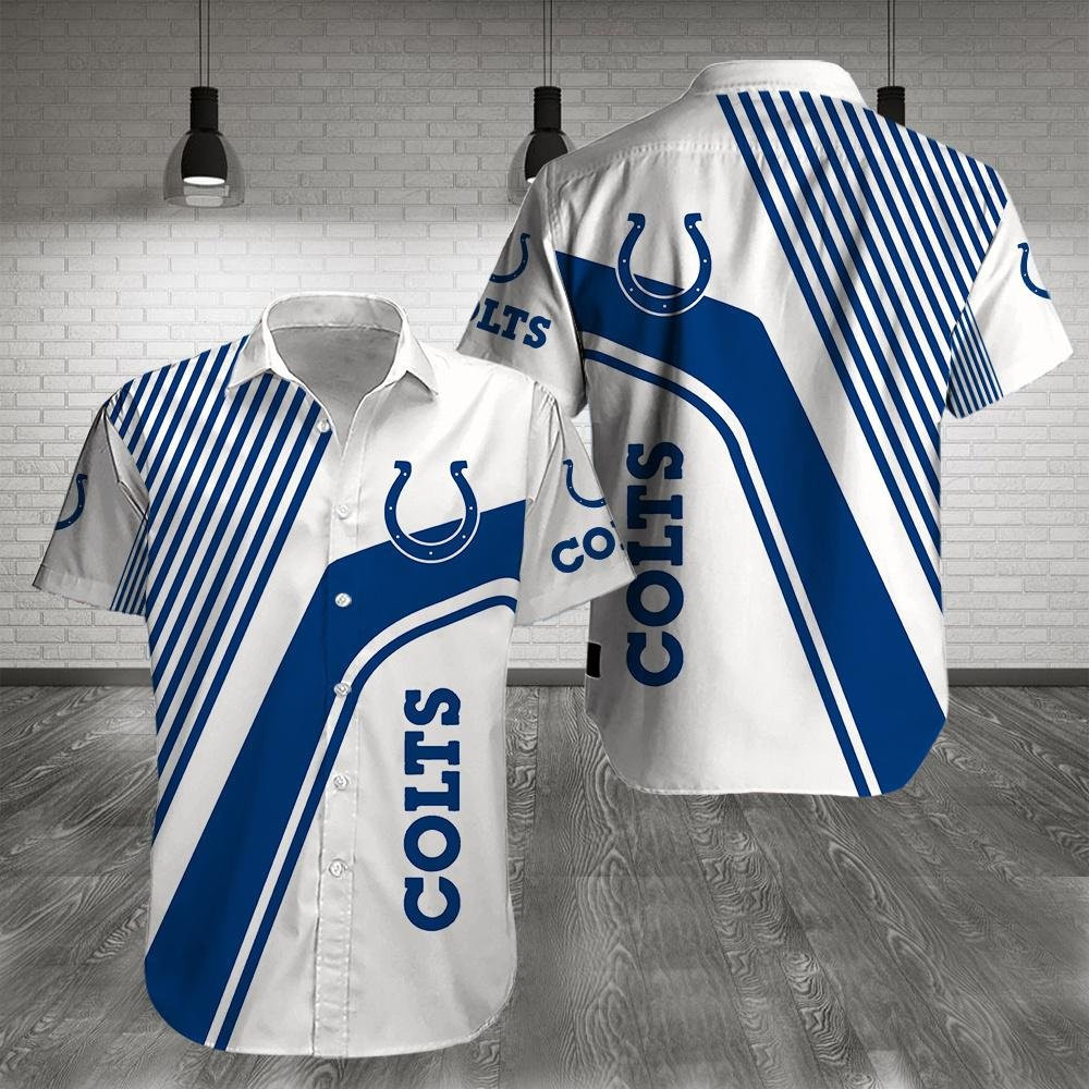 Indianapolis Colts Football Lines Pattern Hawaiian Shirt Indianapolis Colts Football Lines Pattern Hawaiian Shirt