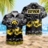 Iowa Hawkeyes Black Palm Tree Beach Hawaiian Shirt