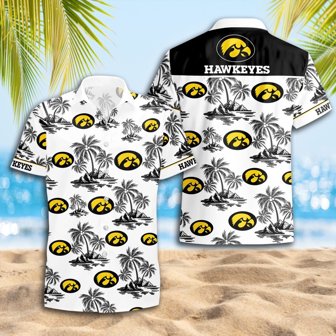 Iowa Hawkeyes Coconut Island Aloha Hawaiian Shirt Iowa Hawkeyes Coconut Island Aloha Hawaiian Shirt